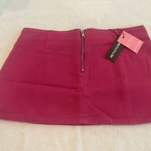 Prettylittlething Pink Micro Mini Denim Skirt Women's Size 6 New With Tags!